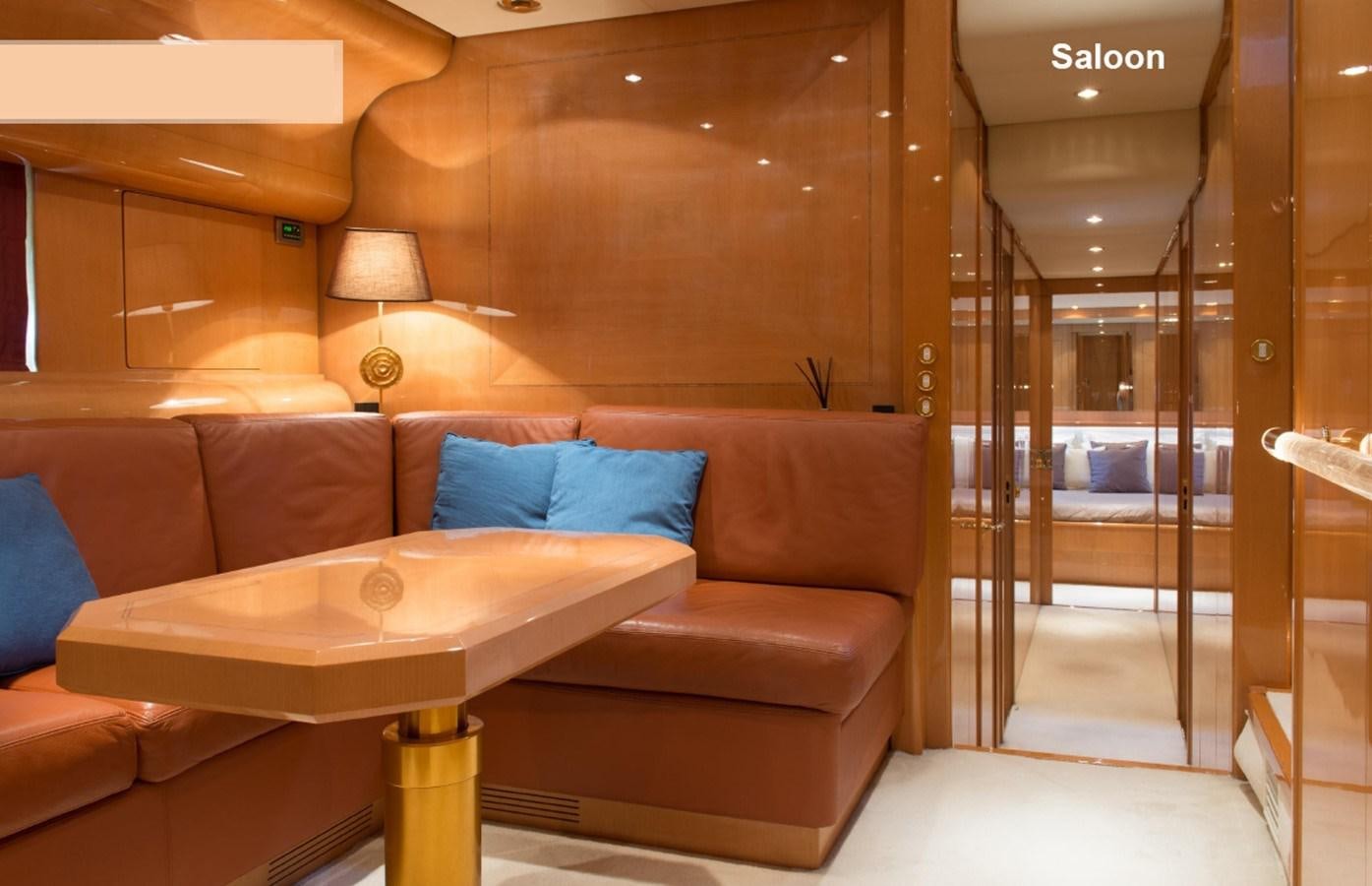 a living room with a couch and a table aboard ROMACHRIS II Yacht for Sale