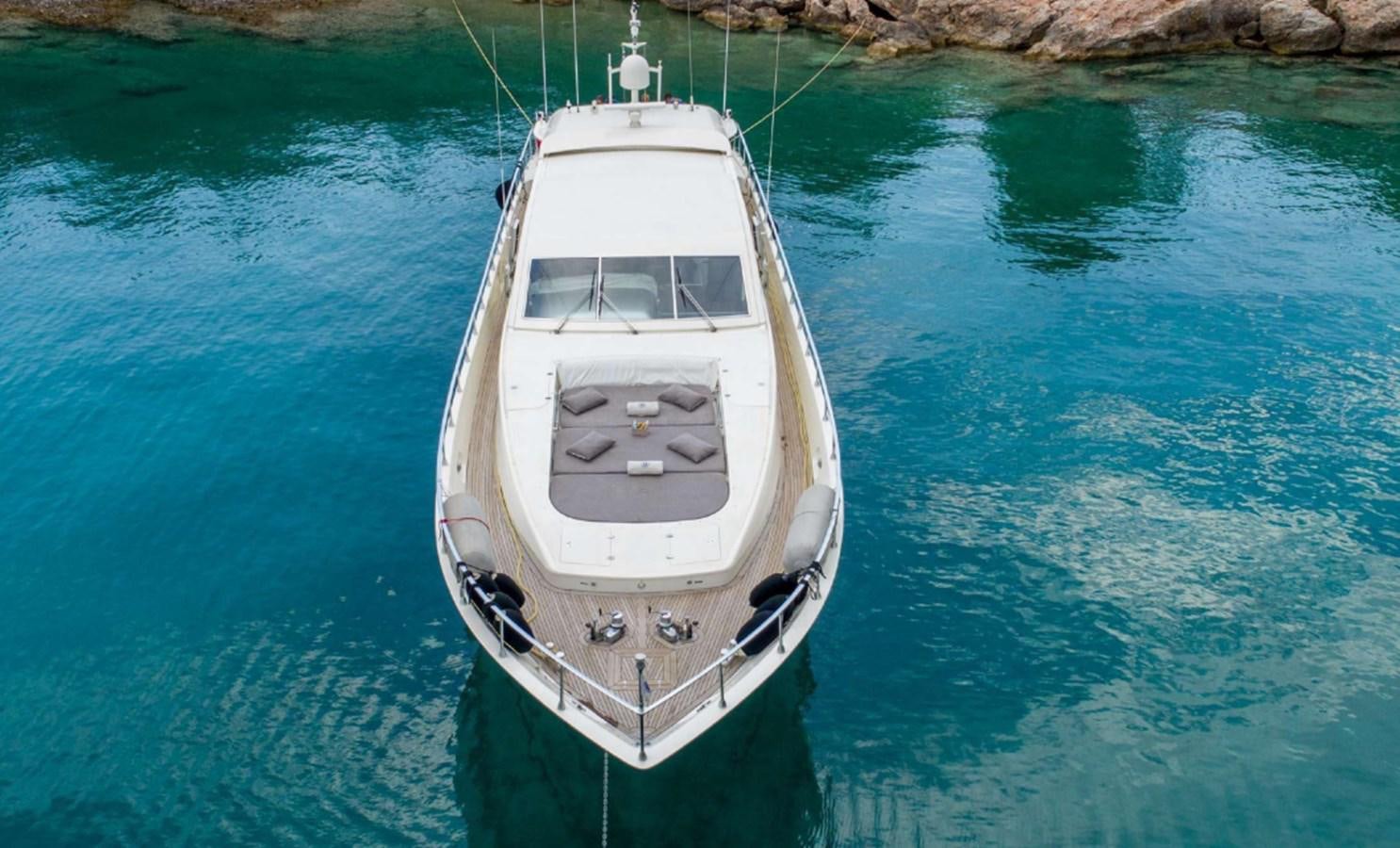 a white boat in the water aboard ROMACHRIS II Yacht for Sale