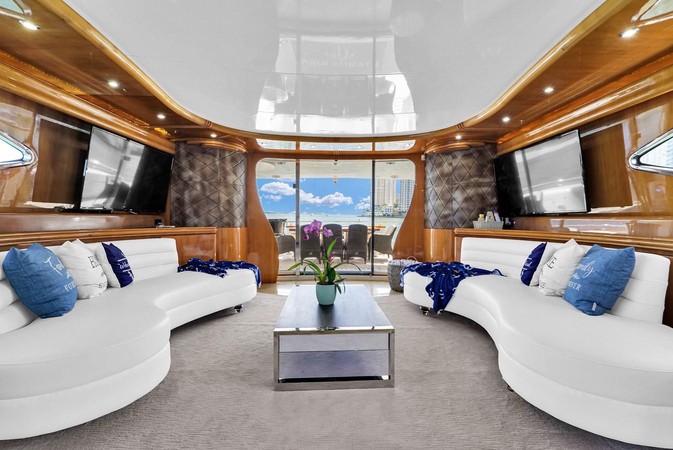 a room with a bed and a table aboard STAMOS BIEN Yacht for Sale