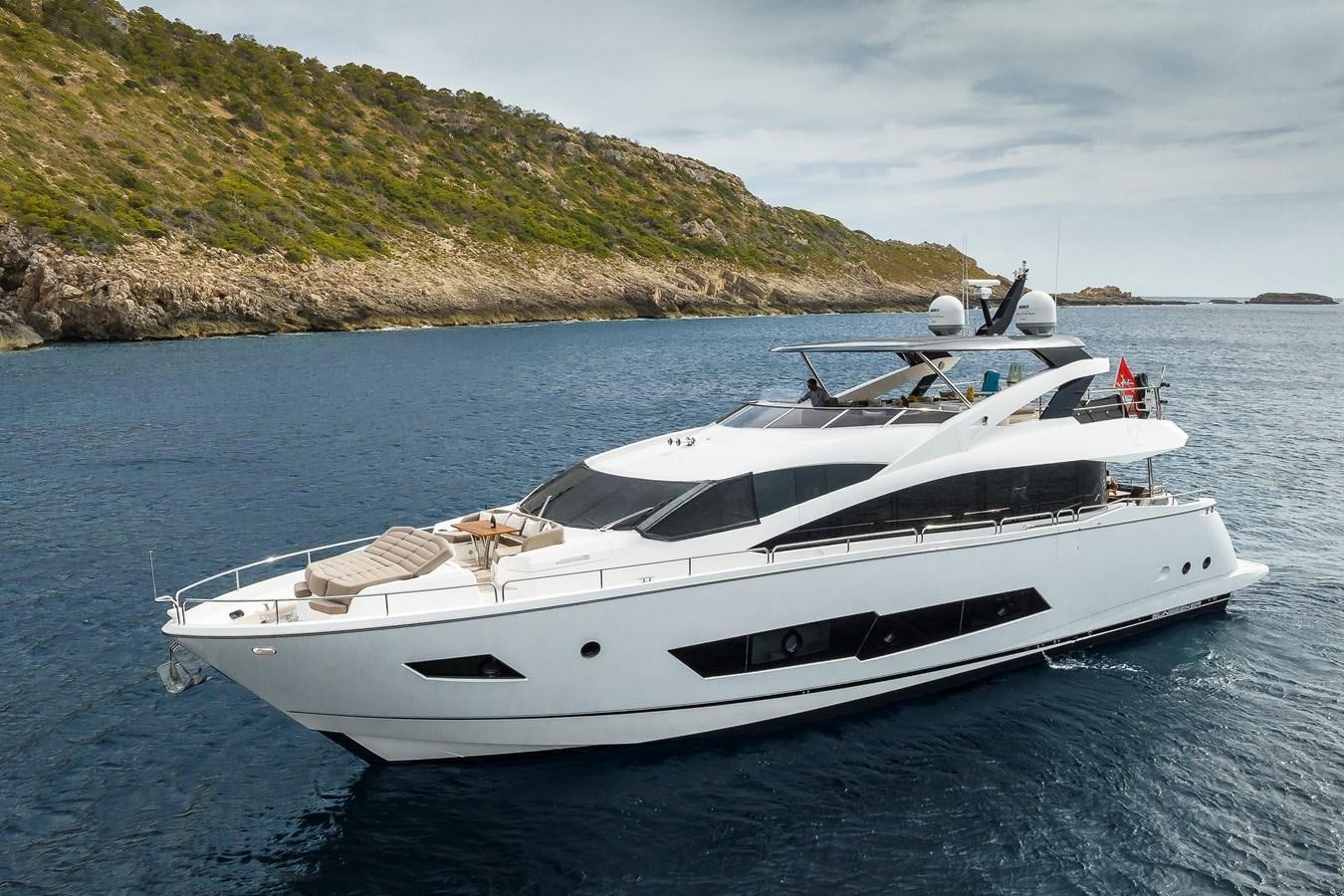 a white yacht on the water aboard AFTER 8 II Yacht for Sale