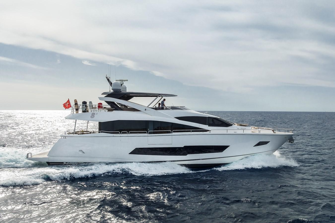 a white yacht in the water aboard AFTER 8 II Yacht for Sale