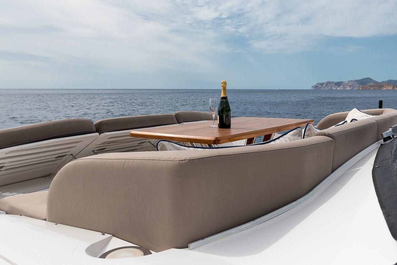 a bottle of wine on a boat aboard AFTER 8 II Yacht for Sale