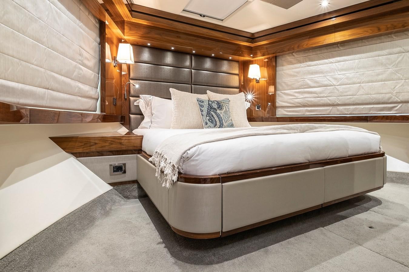a bed in a room aboard AFTER 8 II Yacht for Sale