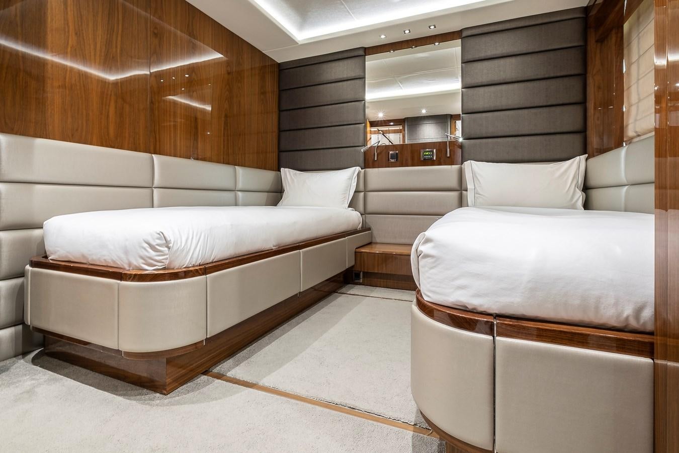 a room with two beds aboard AFTER 8 II Yacht for Sale