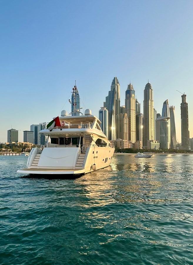 a boat in the water aboard SUNSEEKER 30M Yacht for Sale