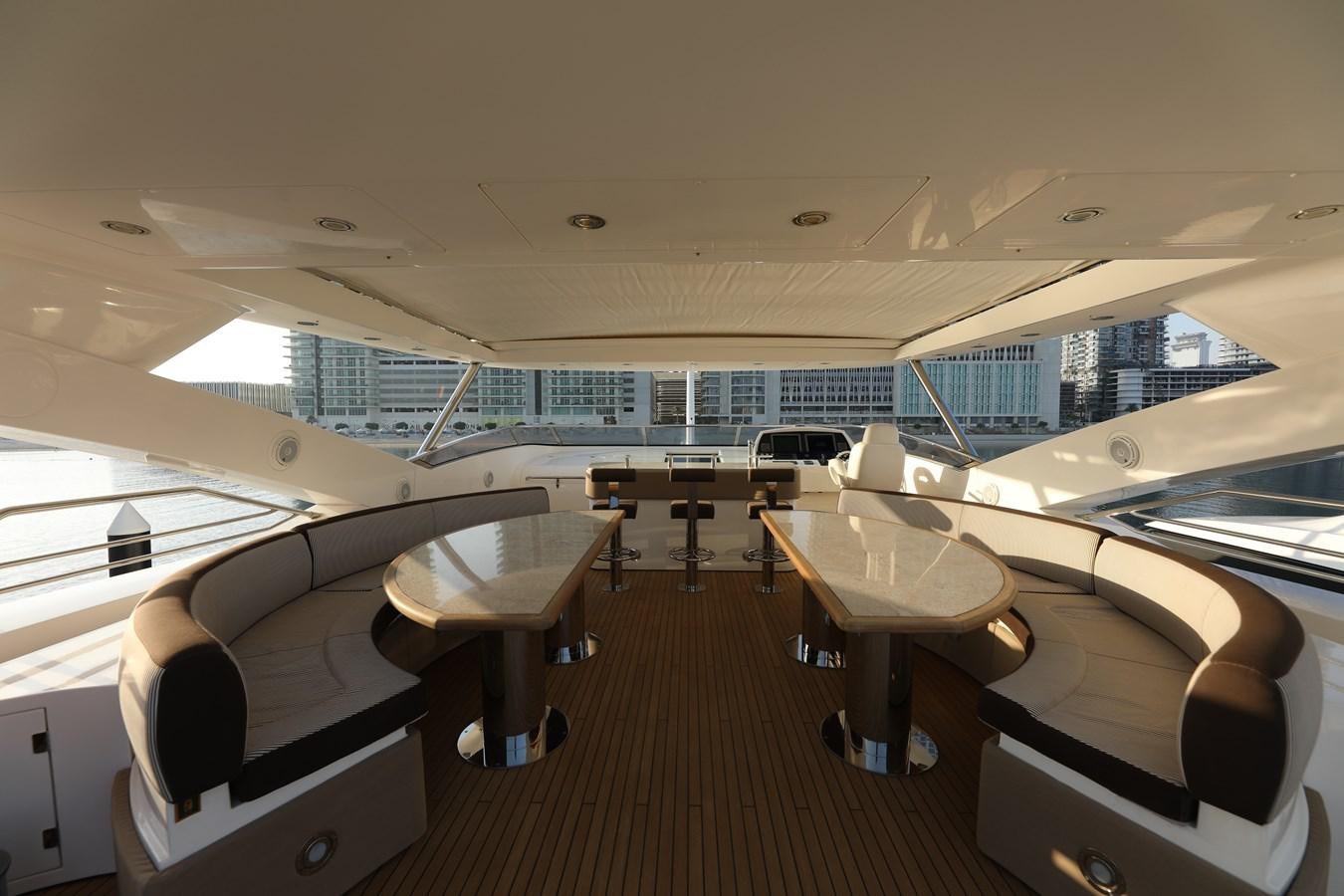 a room with a large model of a ship aboard SUNSEEKER 30M Yacht for Sale