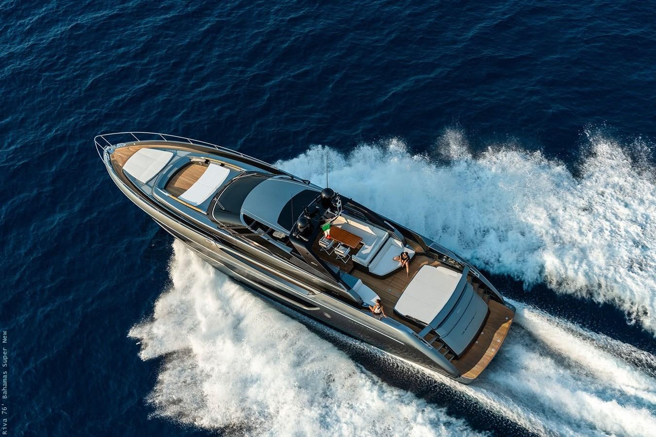 a boat on the water aboard RIVA 76 BAHAMAS SUPER  Yacht for Sale