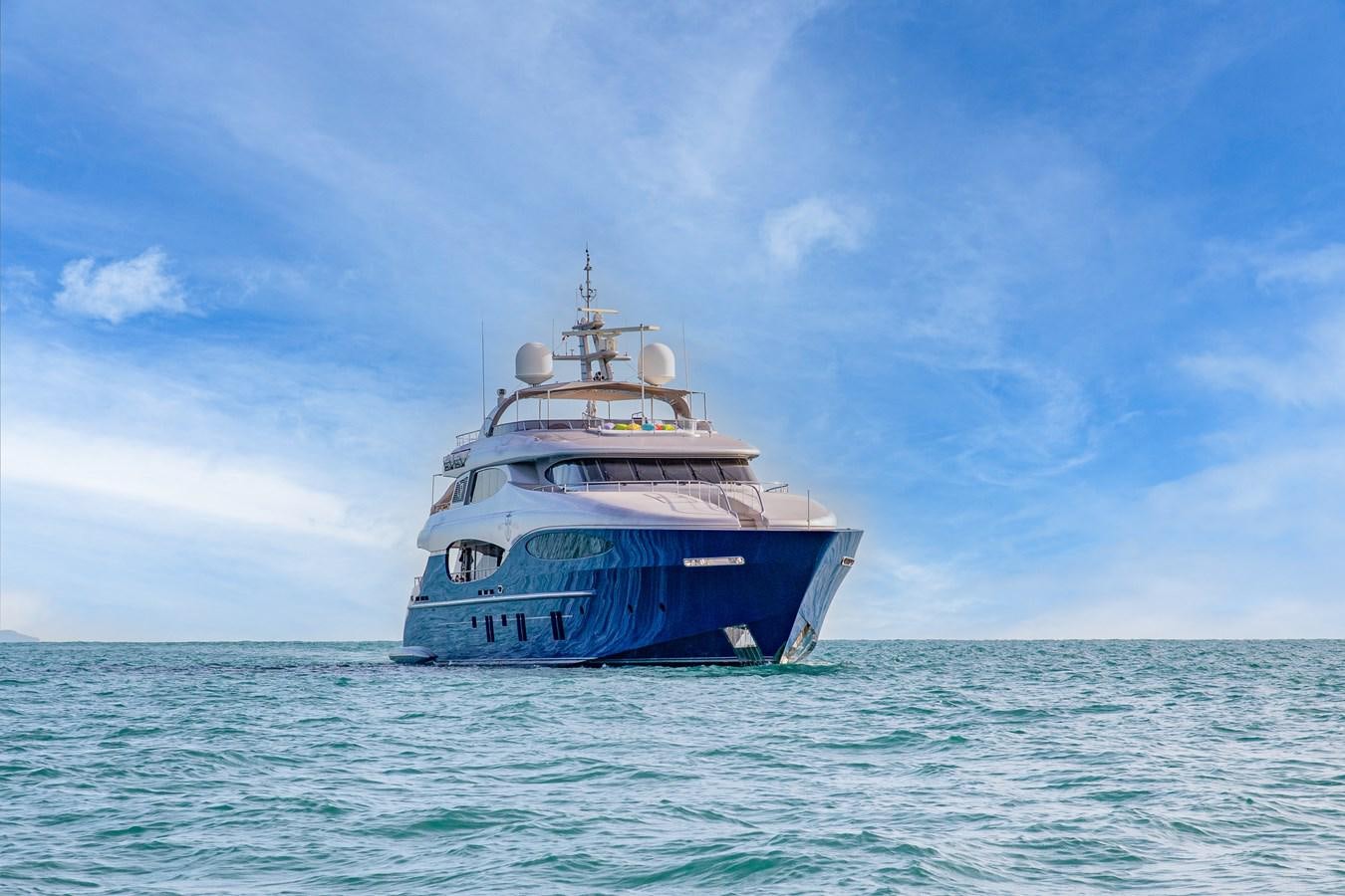 a large ship in the water aboard HATT MILL Yacht for Sale