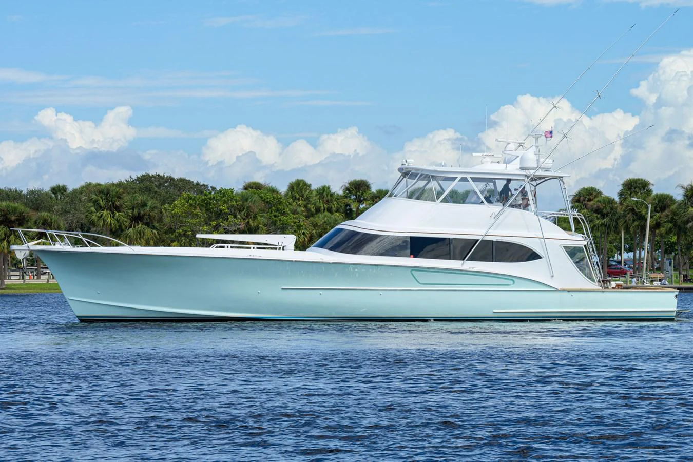 a white yacht on the water aboard GEORGIA GIRL Yacht for Sale