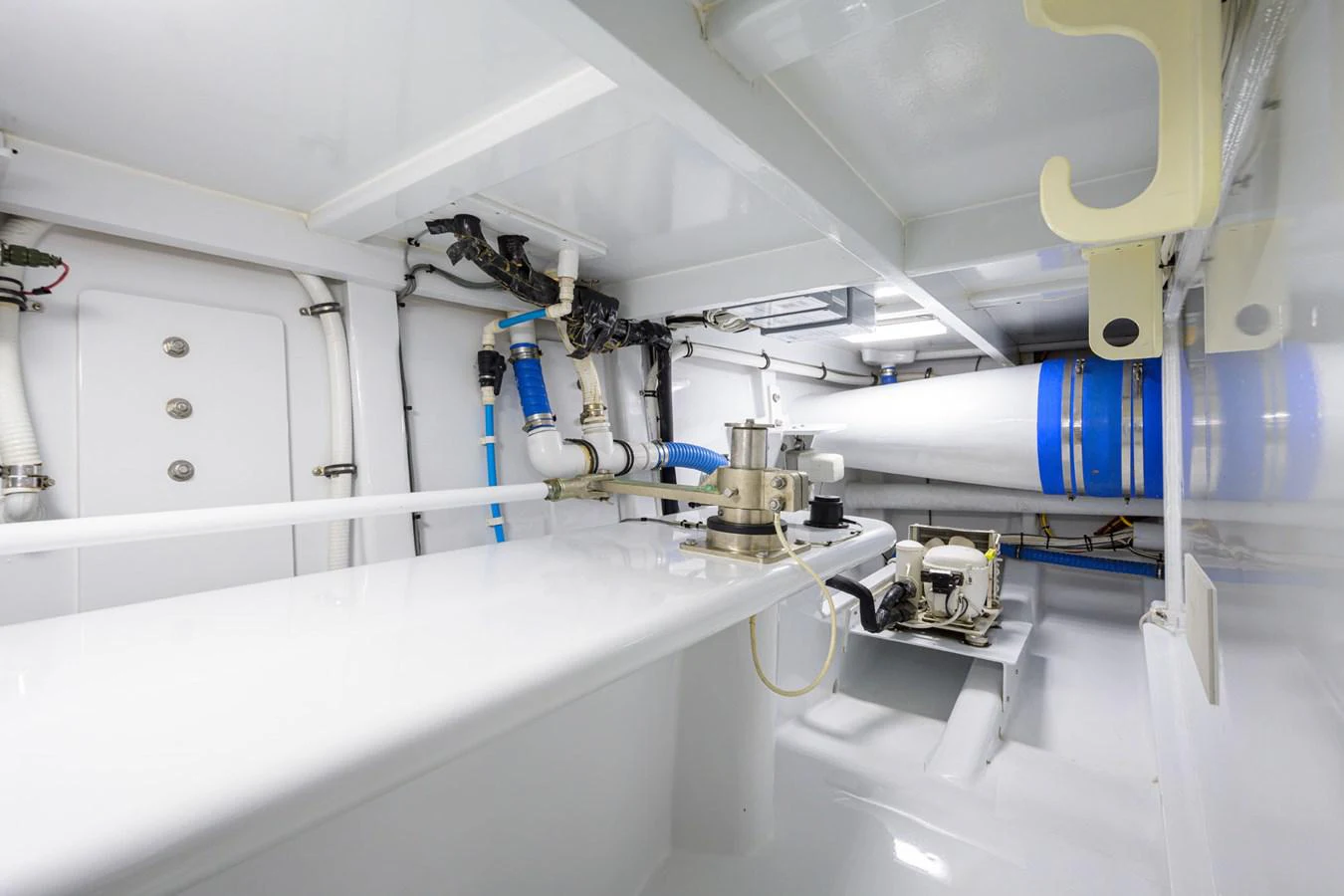 a room with pipes and tubes aboard GEORGIA GIRL Yacht for Sale
