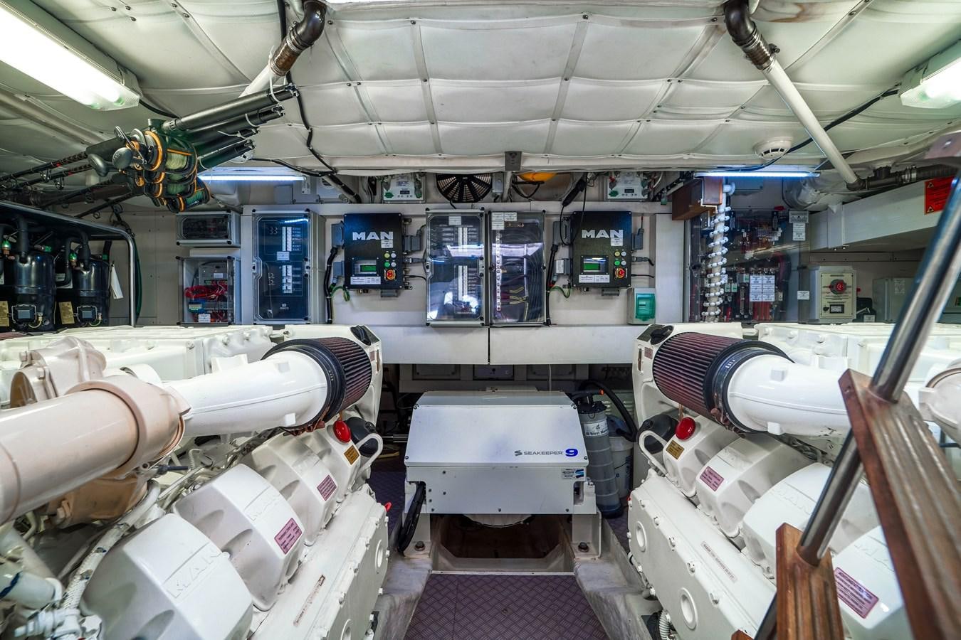 a room with machinery aboard G3 Yacht for Sale
