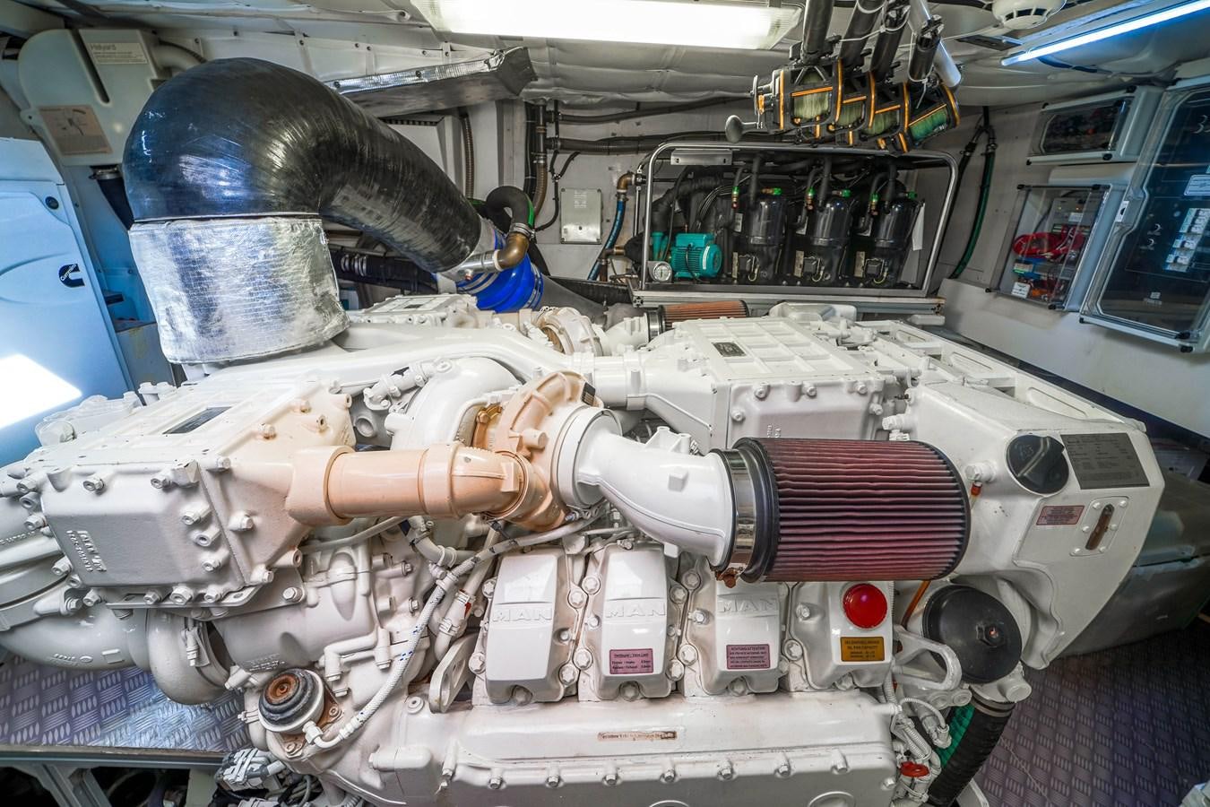 a machine with a large metal pipe aboard G3 Yacht for Sale