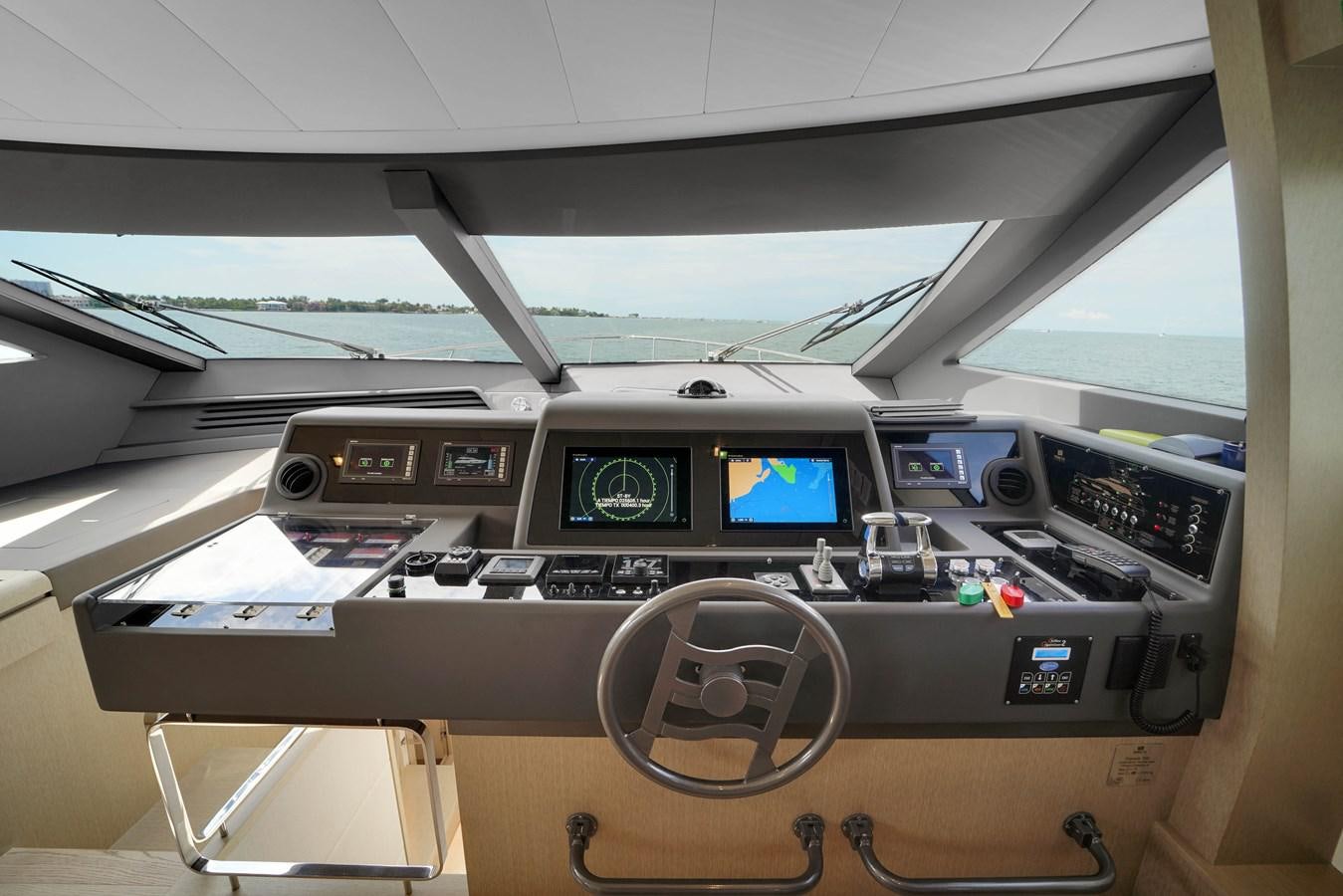 a control panel in a vehicle aboard G3 Yacht for Sale