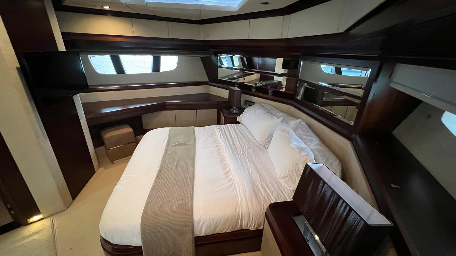 a room with a bed and a window aboard BT-2 Yacht for Sale