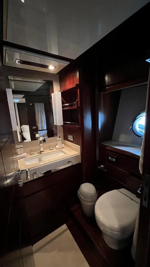 a bathroom with a sink and a toilet aboard BT-2 Yacht for Sale