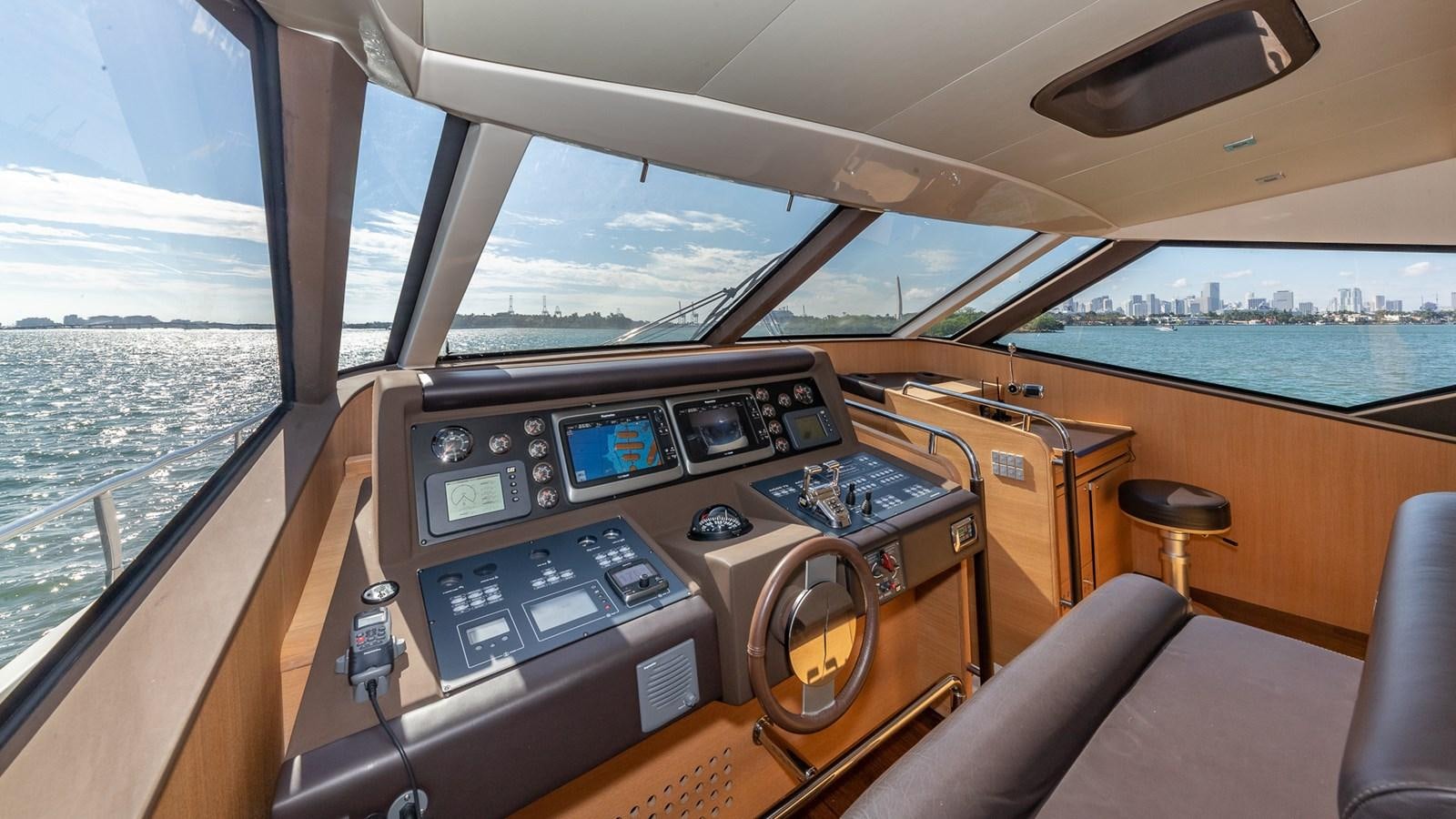 inside of a car aboard THERAPY Yacht for Sale