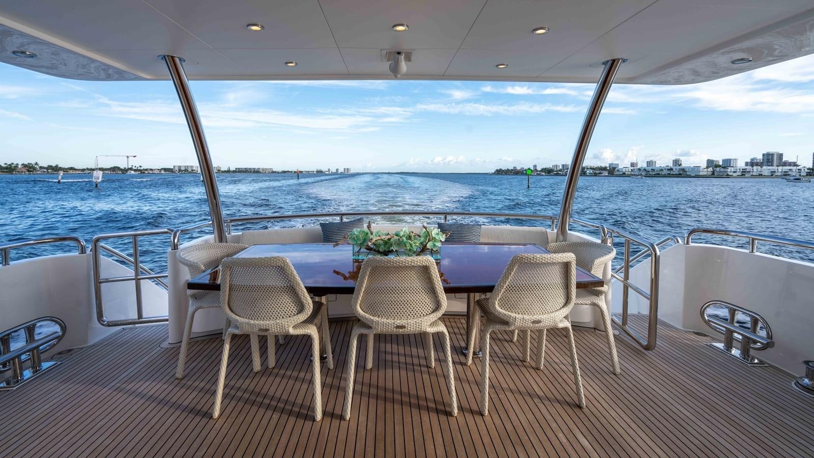 a table on a boat aboard SEA FAIRY Yacht for Sale