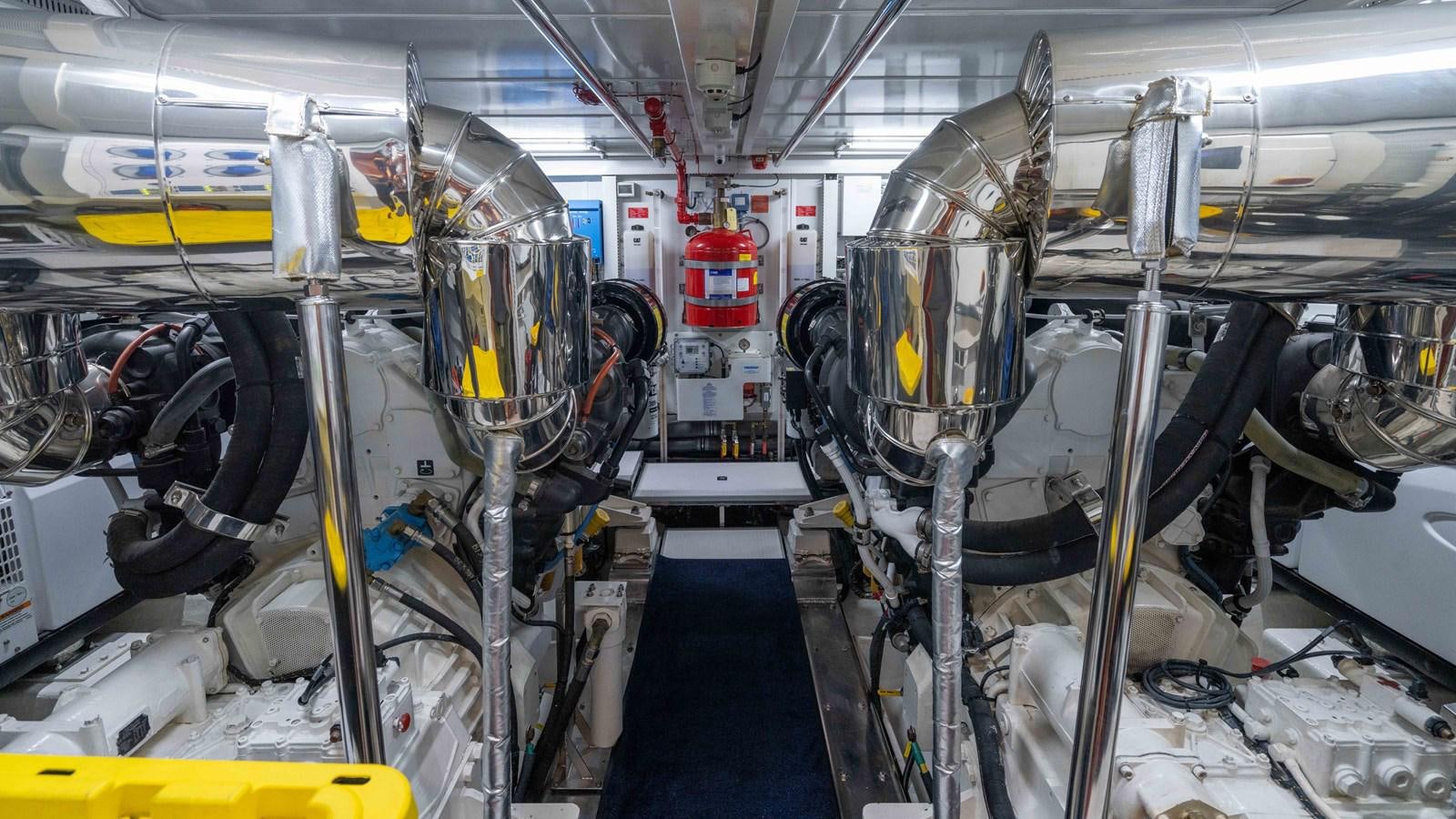 a large room with machinery aboard SEA FAIRY Yacht for Sale