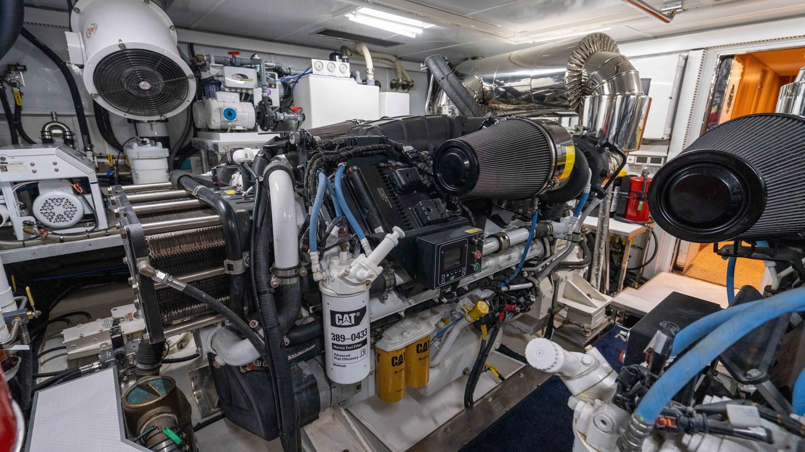 a large machine with many pipes aboard SEA FAIRY Yacht for Sale
