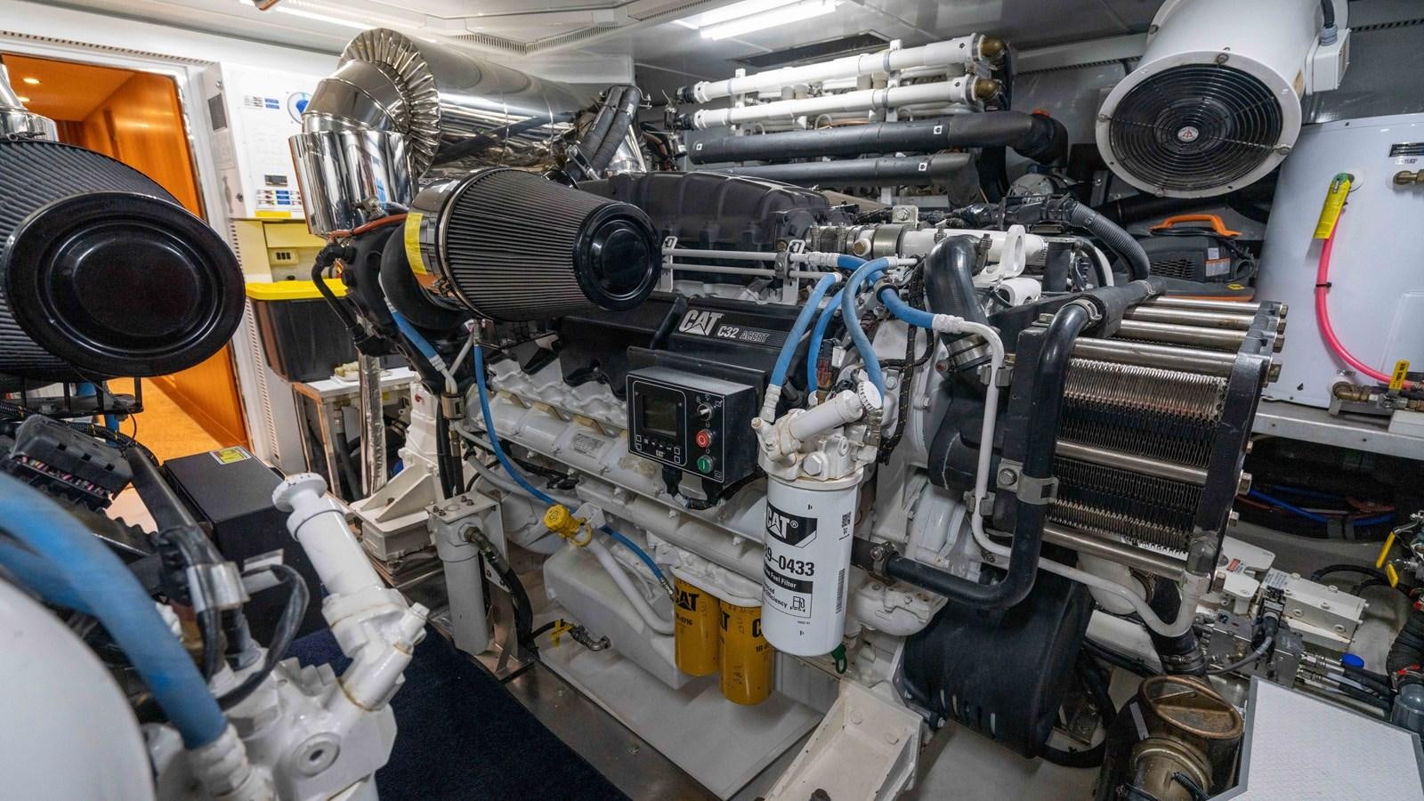 a close-up of a car engine aboard SEA FAIRY Yacht for Sale