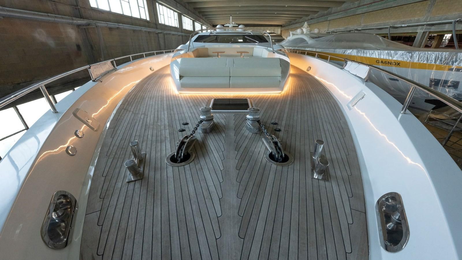 a large room with a large metal object on the floor aboard MAXI DRAGO Yacht for Sale