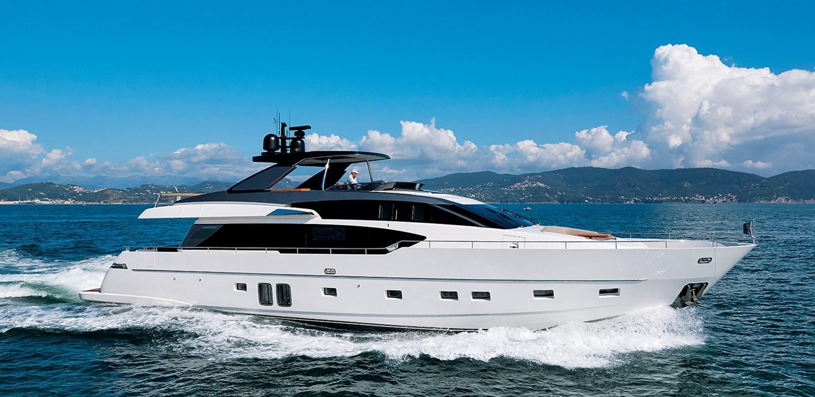 a white yacht on the water aboard SANLORENZO SX88/01 Yacht for Sale