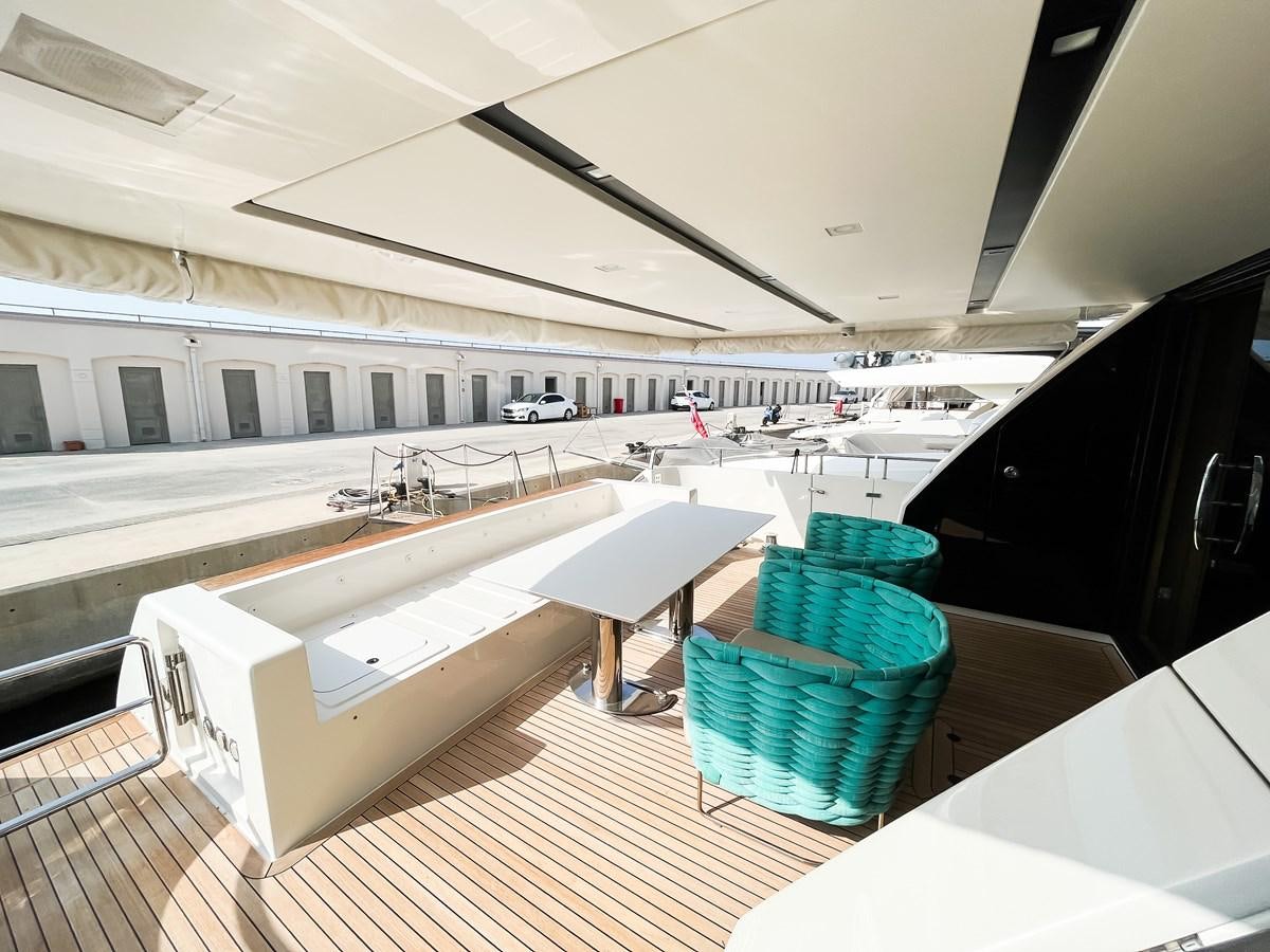 a large white boat with a deck aboard SANLORENZO SX88/01 Yacht for Sale