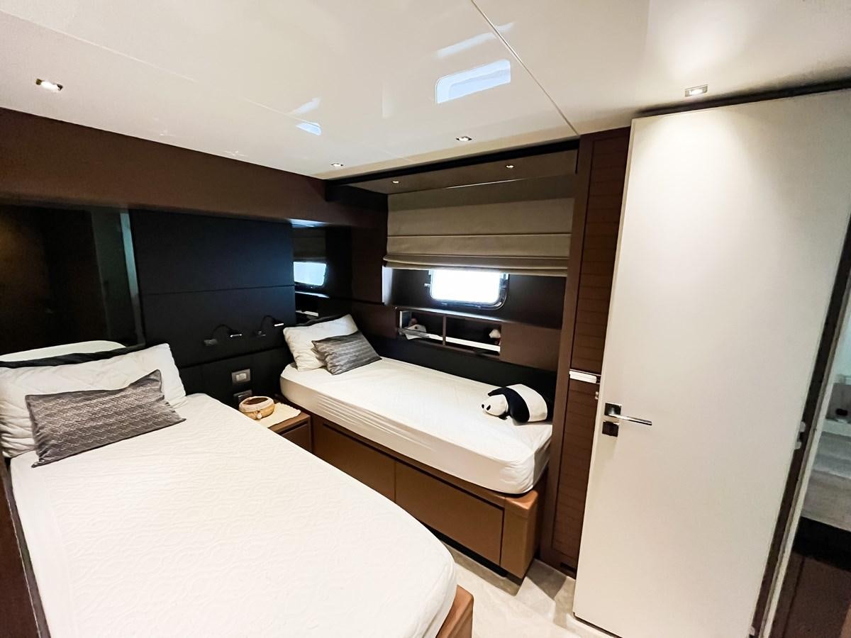 a room with two beds aboard SANLORENZO SX88/01 Yacht for Sale