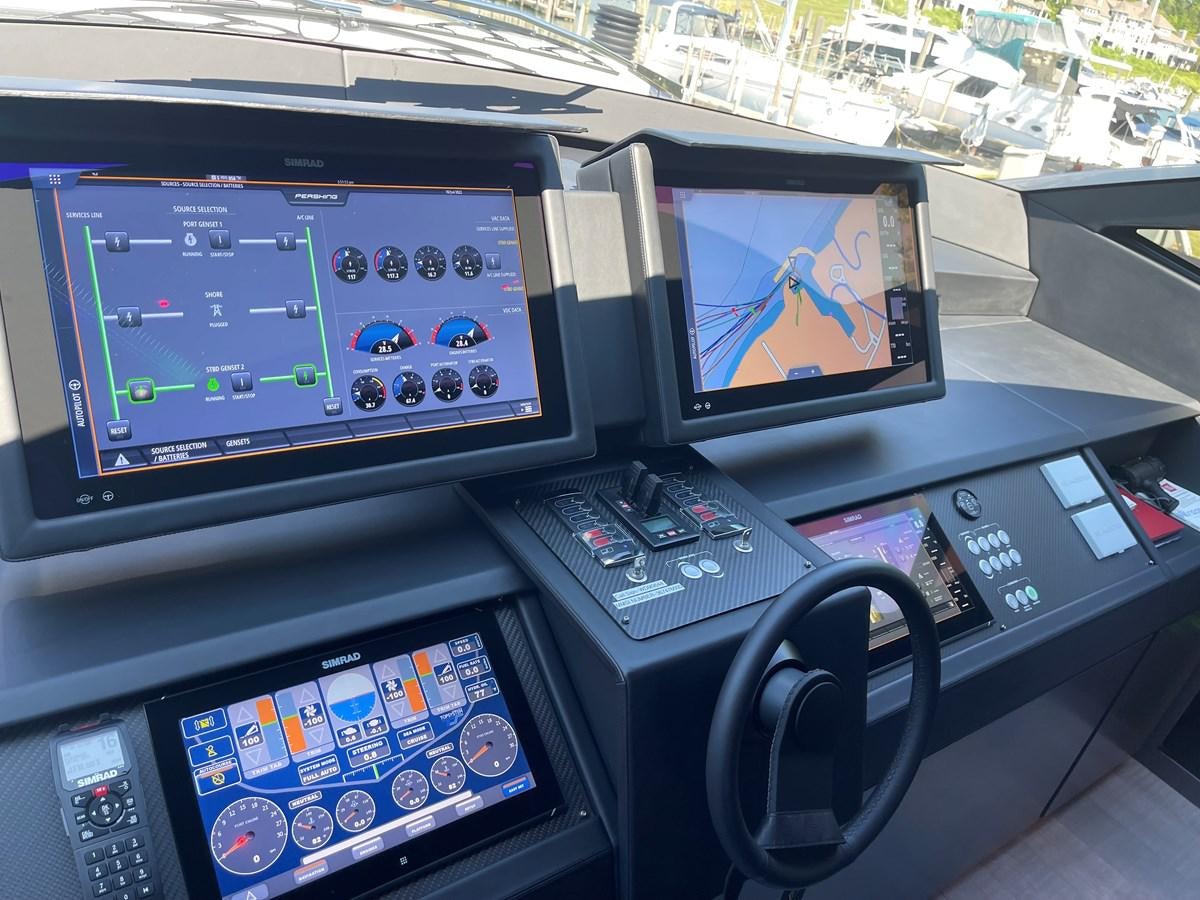 a computer with a monitor and a keyboard aboard NICKY D Yacht for Sale