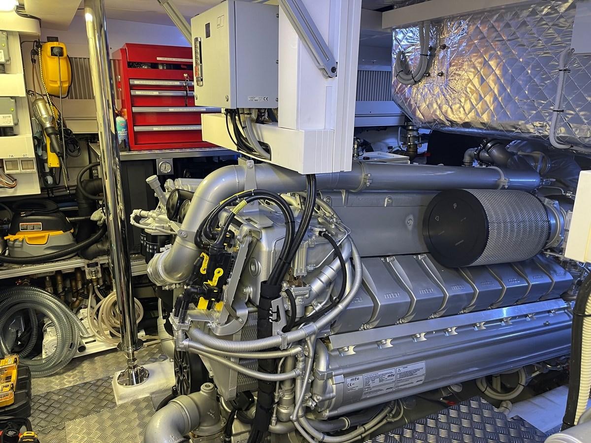 a large machine with a large metal pipe aboard NICKY D Yacht for Sale