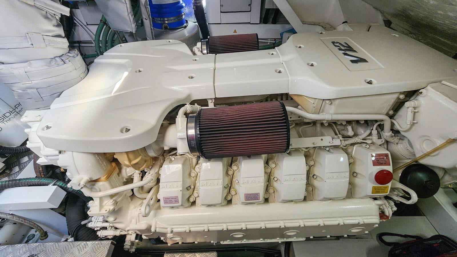 a machine with a red and black label aboard JOLLY ROGERS Yacht for Sale