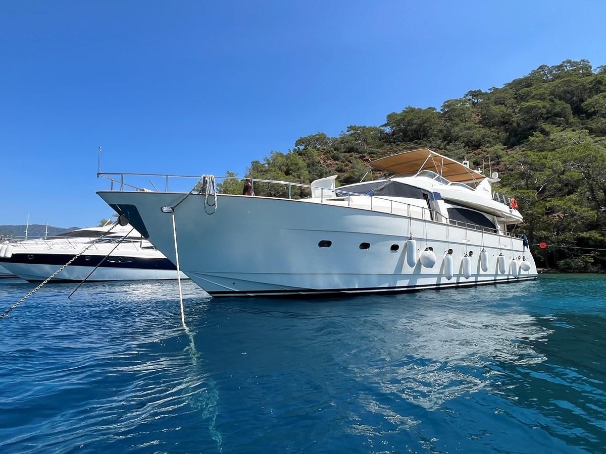 a white boat in the water aboard AZIMUT 85 Yacht for Sale
