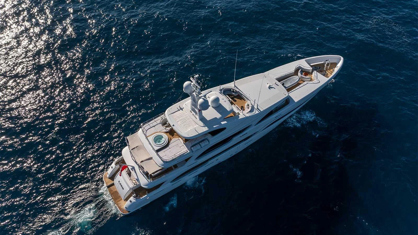 a boat in the water aboard ILERIA Yacht for Sale