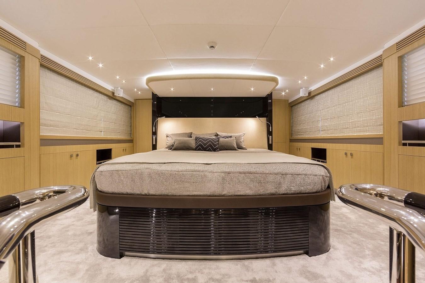 a bed in a room aboard O NOSO UNO Yacht for Sale