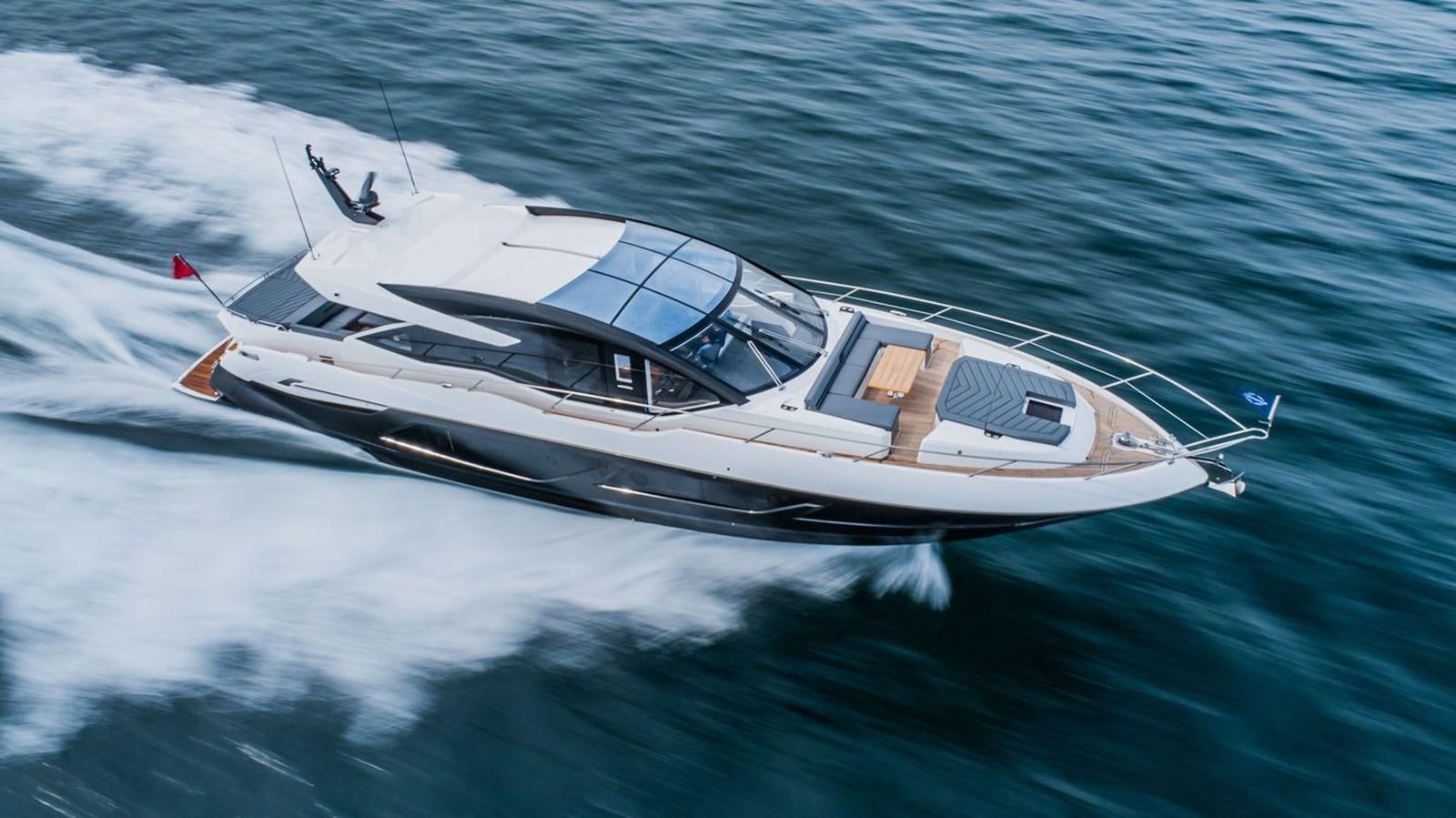 a boat in the ocean aboard PREDATOR 74 XPS Yacht for Sale