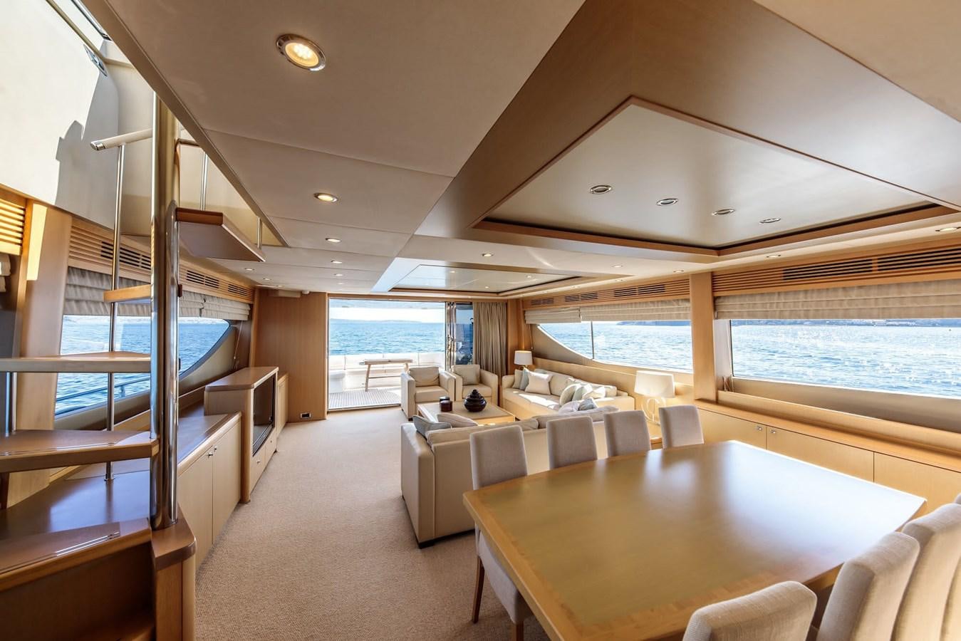 a large living room with a large window aboard 2009 PRINCESS 85 Yacht for Sale