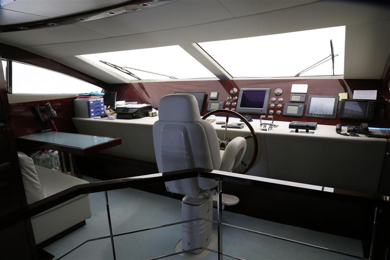 a room with computers and chairs aboard AMER 86 Yacht for Sale