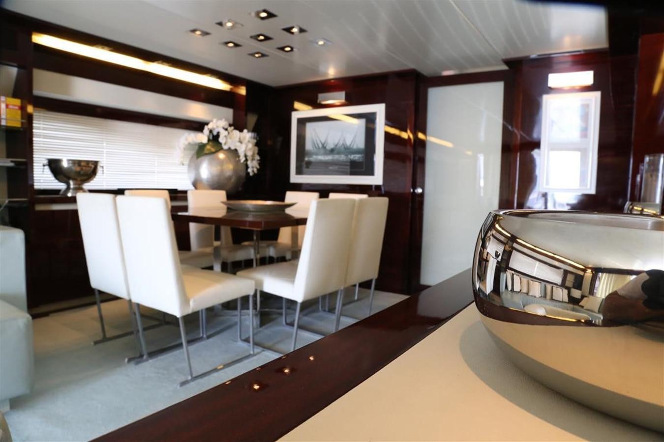 a room with a piano and a piano aboard AMER 86 Yacht for Sale