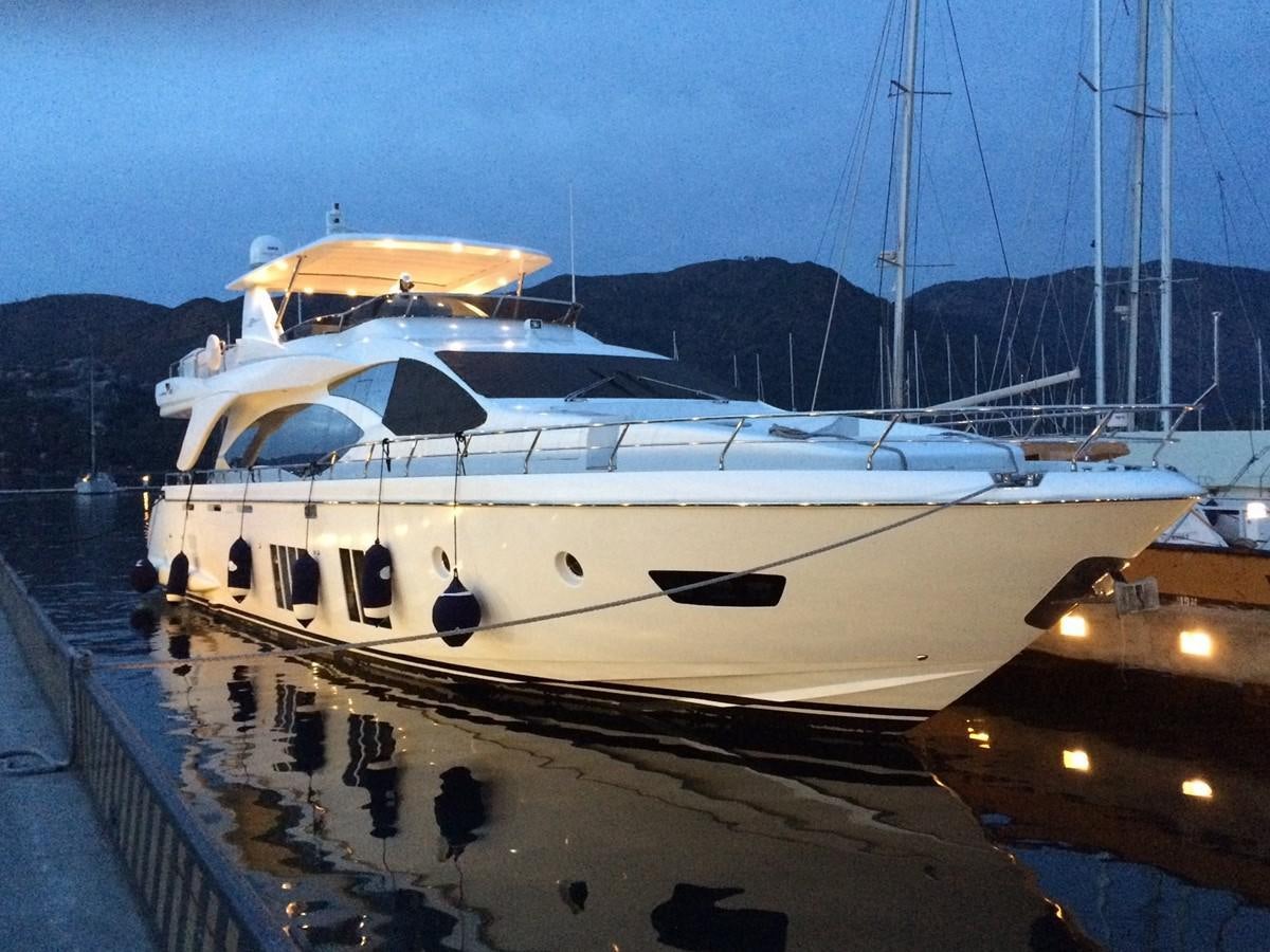 a white yacht in the water aboard AZ84 Yacht for Sale