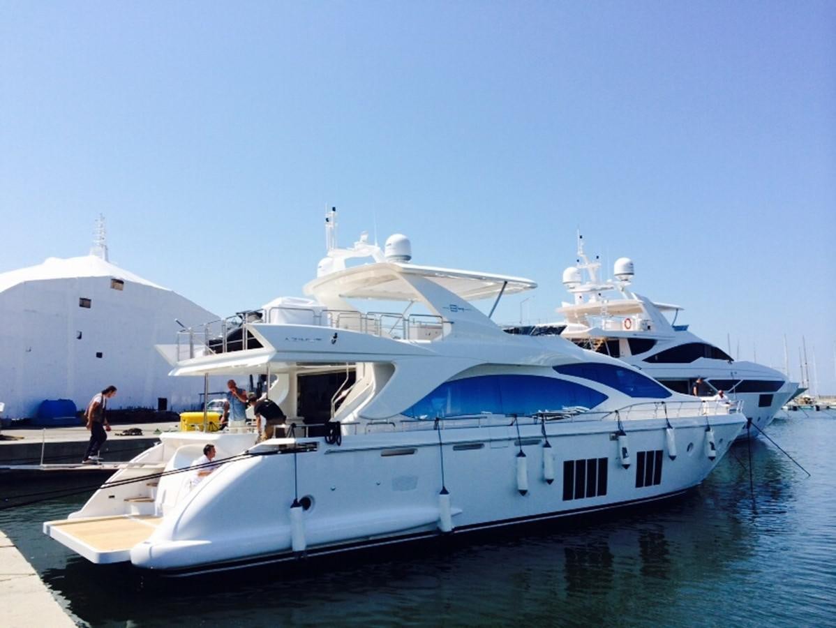 a large white boat aboard AZ84 Yacht for Sale