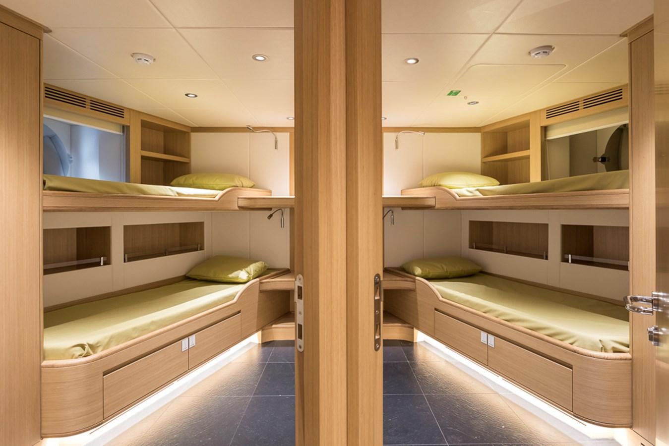 a room with bunk beds aboard NIXTUN Yacht for Sale