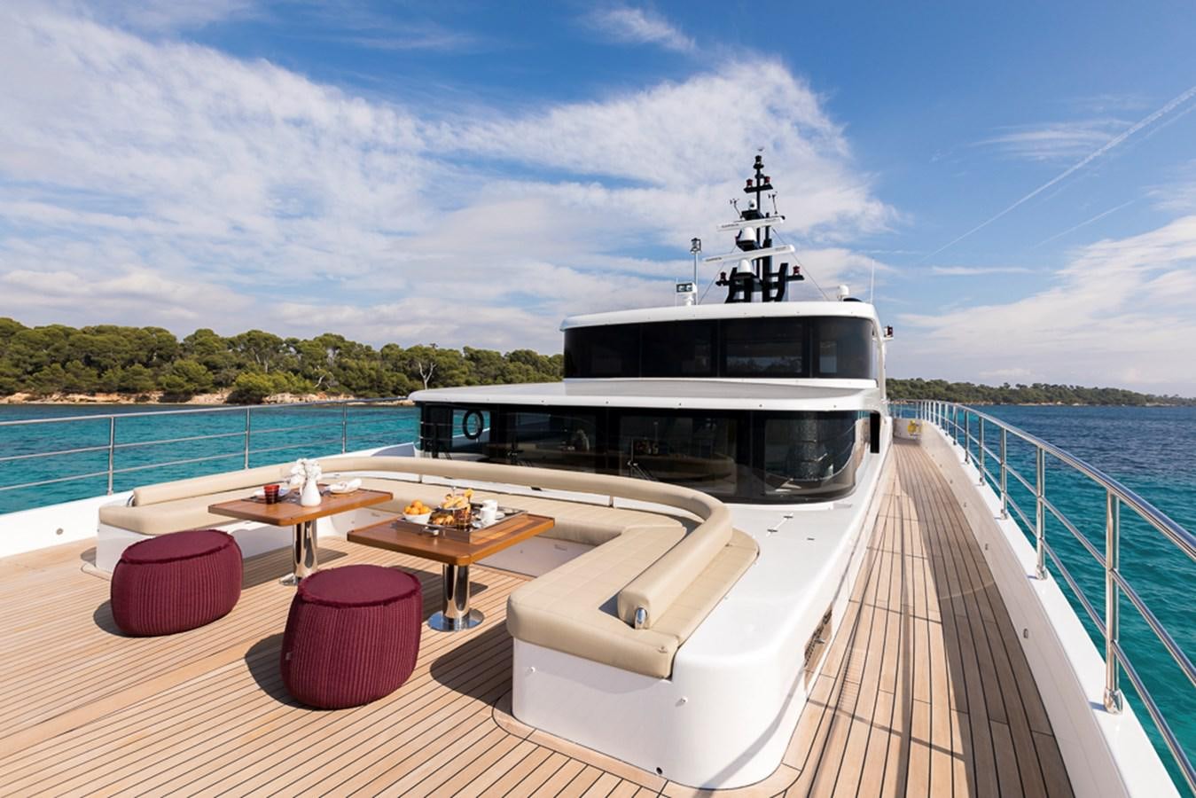 a boat on a deck aboard NIXTUN Yacht for Sale