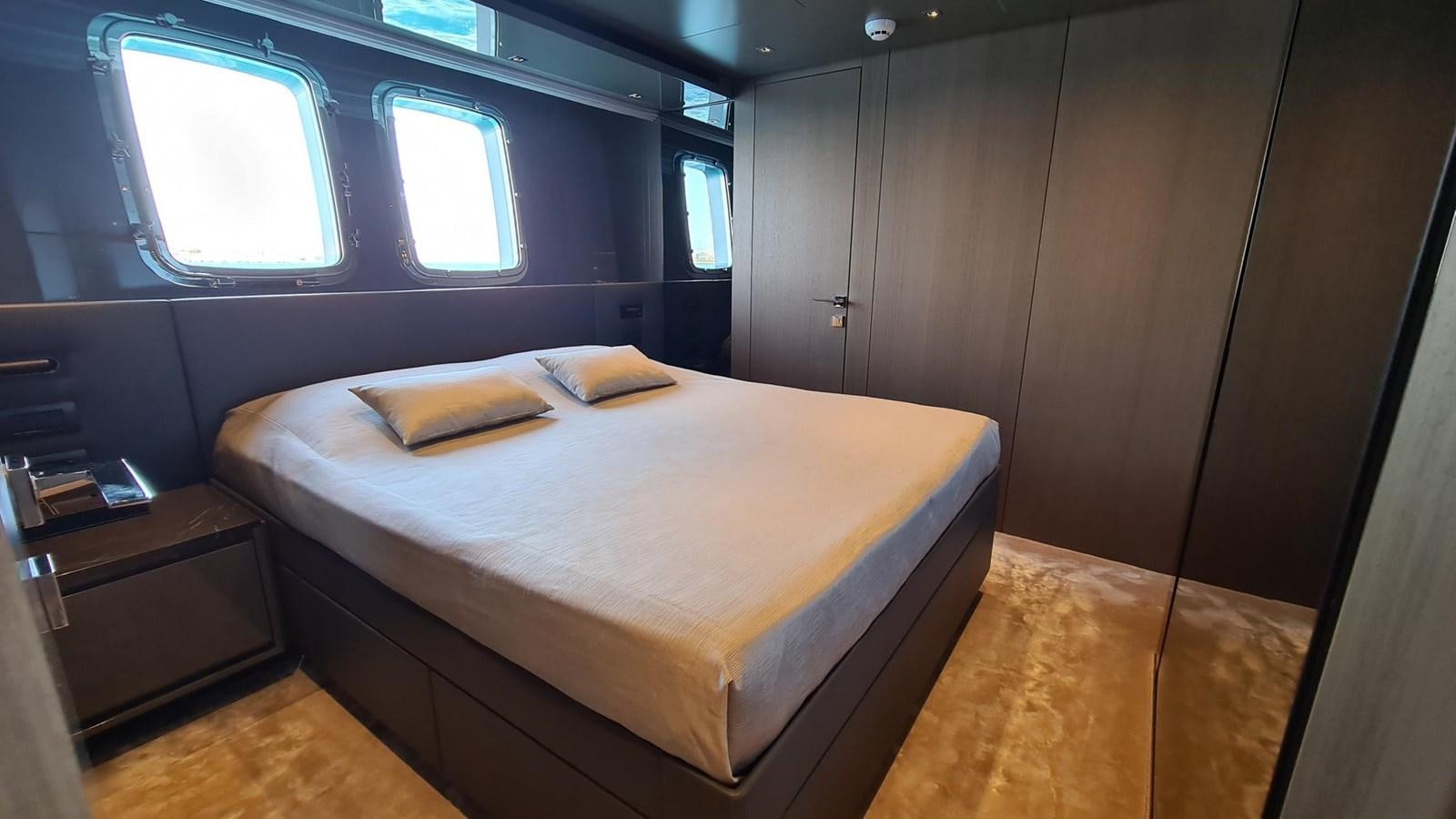 a bed in a room aboard 2021 SANLORENZO SD96 #95 Yacht for Sale