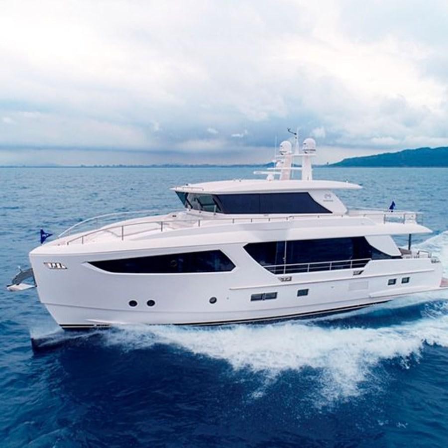 a white yacht on the water aboard ONE MORE TIME Yacht for Sale