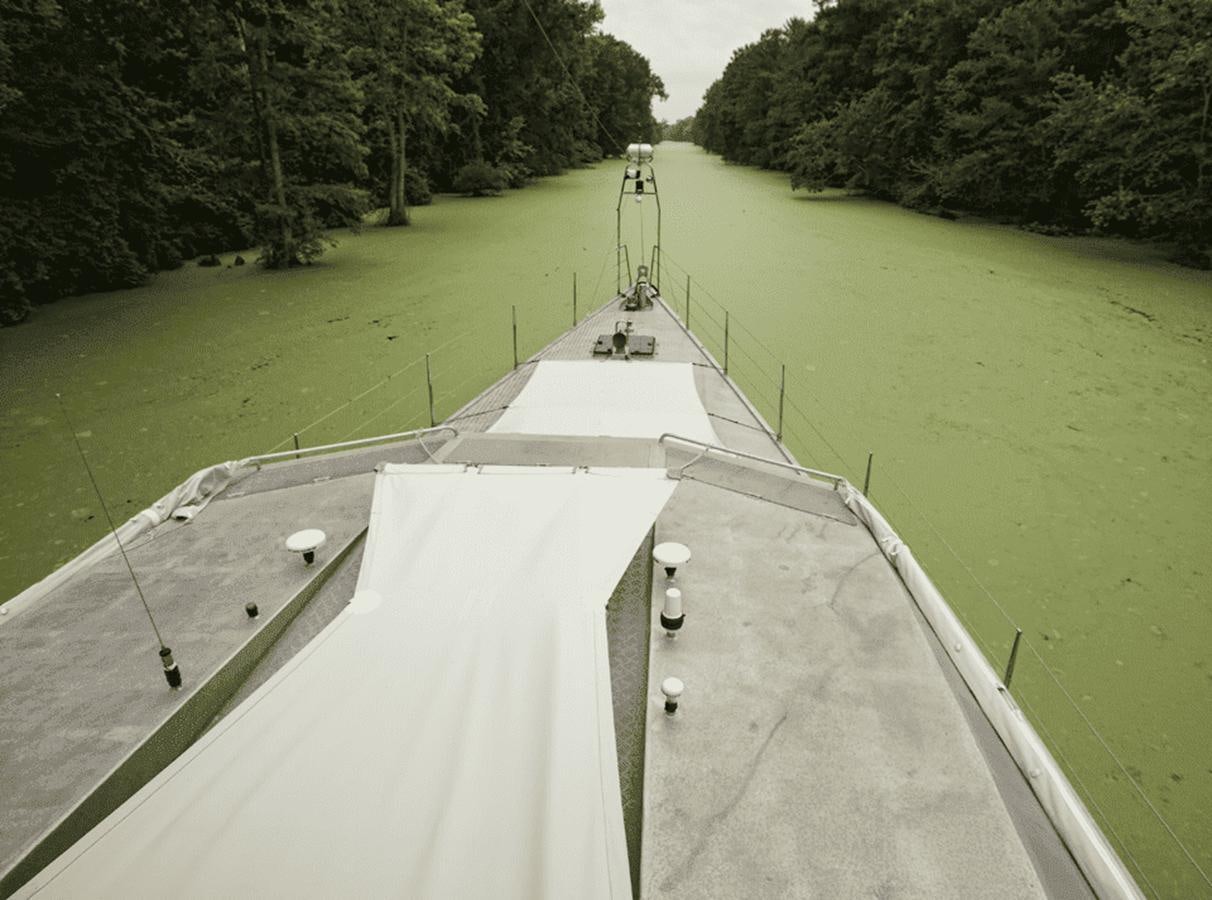 a white wall with a cross on it aboard WIND HORSE Yacht for Sale
