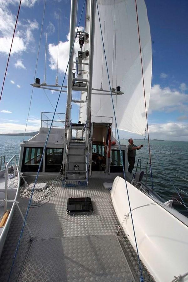 a person on a boat aboard WIND HORSE Yacht for Sale