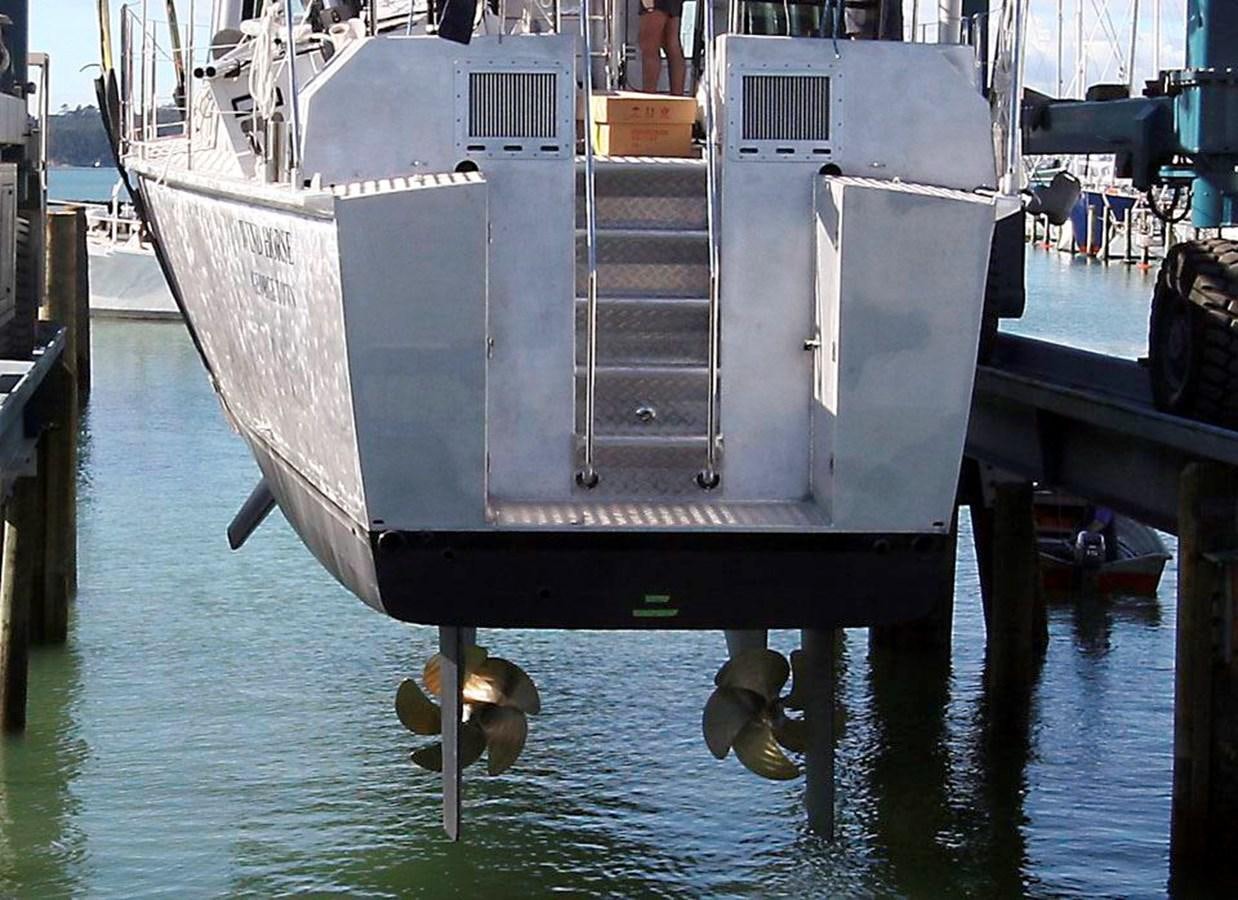 a large white boat in the water aboard WIND HORSE Yacht for Sale