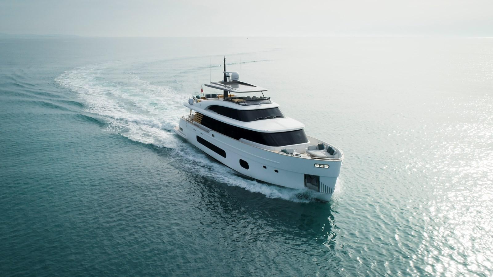 a white boat in the water aboard ANDALA Yacht for Sale