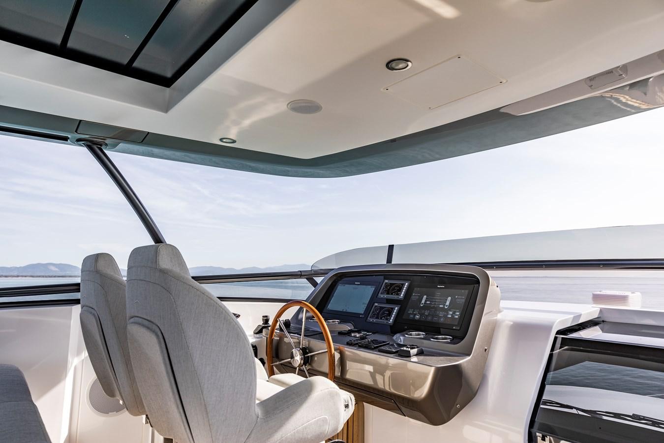 inside of a car aboard ANDALA Yacht for Sale