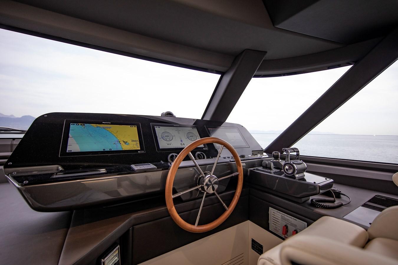 the inside of a car aboard ANDALA Yacht for Sale